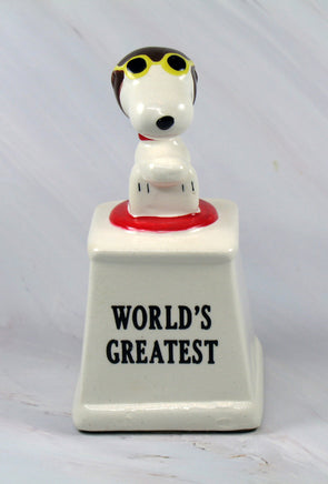Flying Ace Snoopy Vintage Ceramic Weighted Trophy (Can Also Be Used As A Paperweight) - snoopn4pnuts.com