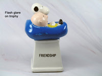 Charlie Brown and Snoopy Vintage Ceramic Trophy - Friendship (Uneven Paint Finish/NOT Scratched) - snoopn4pnuts.com
