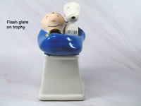 Charlie Brown and Snoopy Vintage Ceramic Trophy - Friendship (Uneven Paint Finish/NOT Scratched) - snoopn4pnuts.com