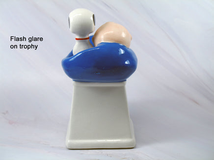 Charlie Brown and Snoopy Vintage Ceramic Trophy - Friendship (Uneven Paint Finish/NOT Scratched) - snoopn4pnuts.com