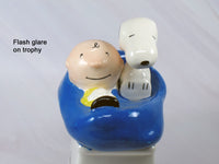 Charlie Brown and Snoopy Vintage Ceramic Trophy - Friendship (Uneven Paint Finish/NOT Scratched) - snoopn4pnuts.com
