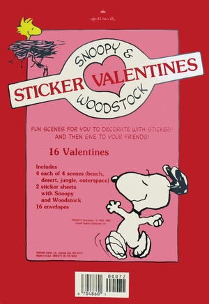 Snoopy Vintage Valentine's Day Cards With Stickers - snoopn4pnuts.com