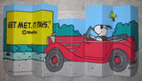 Snoopy Joe Cool Vintage Met Life Car Visor (Emergency "Need Help" Message On Back) - NEW BUT NEAR MINT