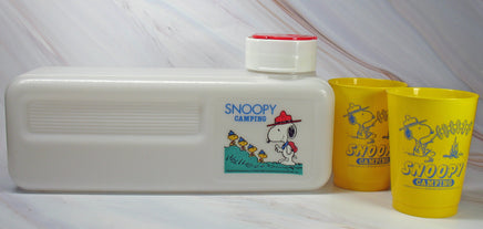 Beagle Scout Snoopy Vintage Water Bottle (Container) With Two Cups - Rare! GREAT FOR CAMPING AND TRAVELING! - snoopn4pnuts.com