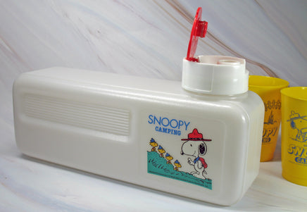 Beagle Scout Snoopy Vintage Water Bottle (Container) With Two Cups - Rare! GREAT FOR CAMPING AND TRAVELING! - snoopn4pnuts.com