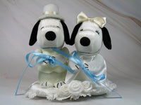 Belle Bride and Snoopy Groom Plush Doll Set - Perfect Cake Topper! RARE! - snoopn4pnuts.com