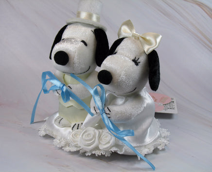 Belle Bride and Snoopy Groom Plush Doll Set - Perfect Cake Topper! RARE! - snoopn4pnuts.com