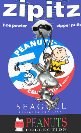Seagull 2 - D Solid Pewter Zipper Pull - Snoopy - snoopn4pnuts.com