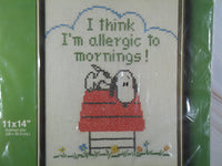 Snoopy Vintage Linen Counted Cross Stitch Kit - Lazy Morning - snoopn4pnuts.com