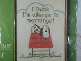 Snoopy Vintage Linen Counted Cross Stitch Kit - Lazy Morning