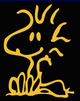 Woodstock Sitting Die - Cut Vinyl Decal - Orange/Gold - snoopn4pnuts.com