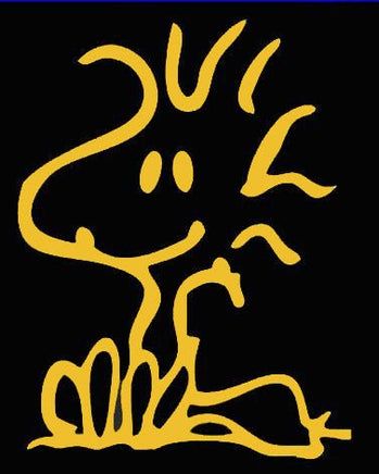 Woodstock Sitting Die - Cut Vinyl Decal - Orange/Gold - snoopn4pnuts.com