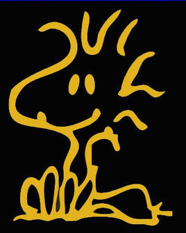 Woodstock Sitting Die - Cut Vinyl Decal - Orange/Gold - snoopn4pnuts.com