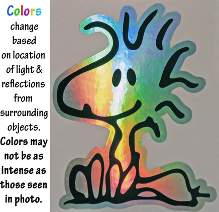 Woodstock Indoor/Outdoor Die - Cut Vinyl HOLOGRAPHIC Decal (Solid Fill - Full Color) - Colors Change With Light Direction and Intensity - snoopn4pnuts.com