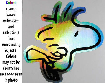 Woodstock Indoor/Outdoor Die - Cut Vinyl HOLOGRAPHIC Decal (Solid Fill - Full Color) - Colors Change With Light Direction and Intensity - snoopn4pnuts.com