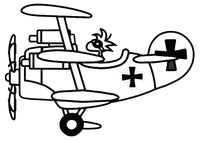 Woodstock Fighter Pilot Die-Cut Vinyl Decal - Black