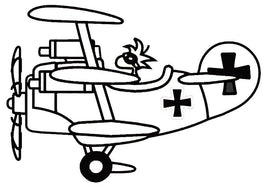 Woodstock Fighter Pilot Die - Cut Vinyl Decal - Black - snoopn4pnuts.com