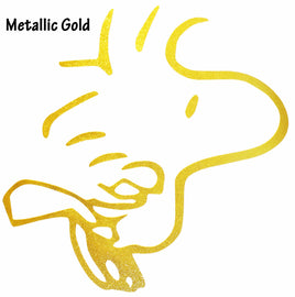 Woodstock Flying Die - Cut Vinyl Decal - Shiny Metallic Gold - snoopn4pnuts.com