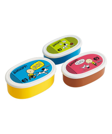 Peanuts 3 - Piece Nesting Storage Container Set (Great For Lunch Boxes/Bags!) - 60th Anniversary With Vintage Graphics - snoopn4pnuts.com