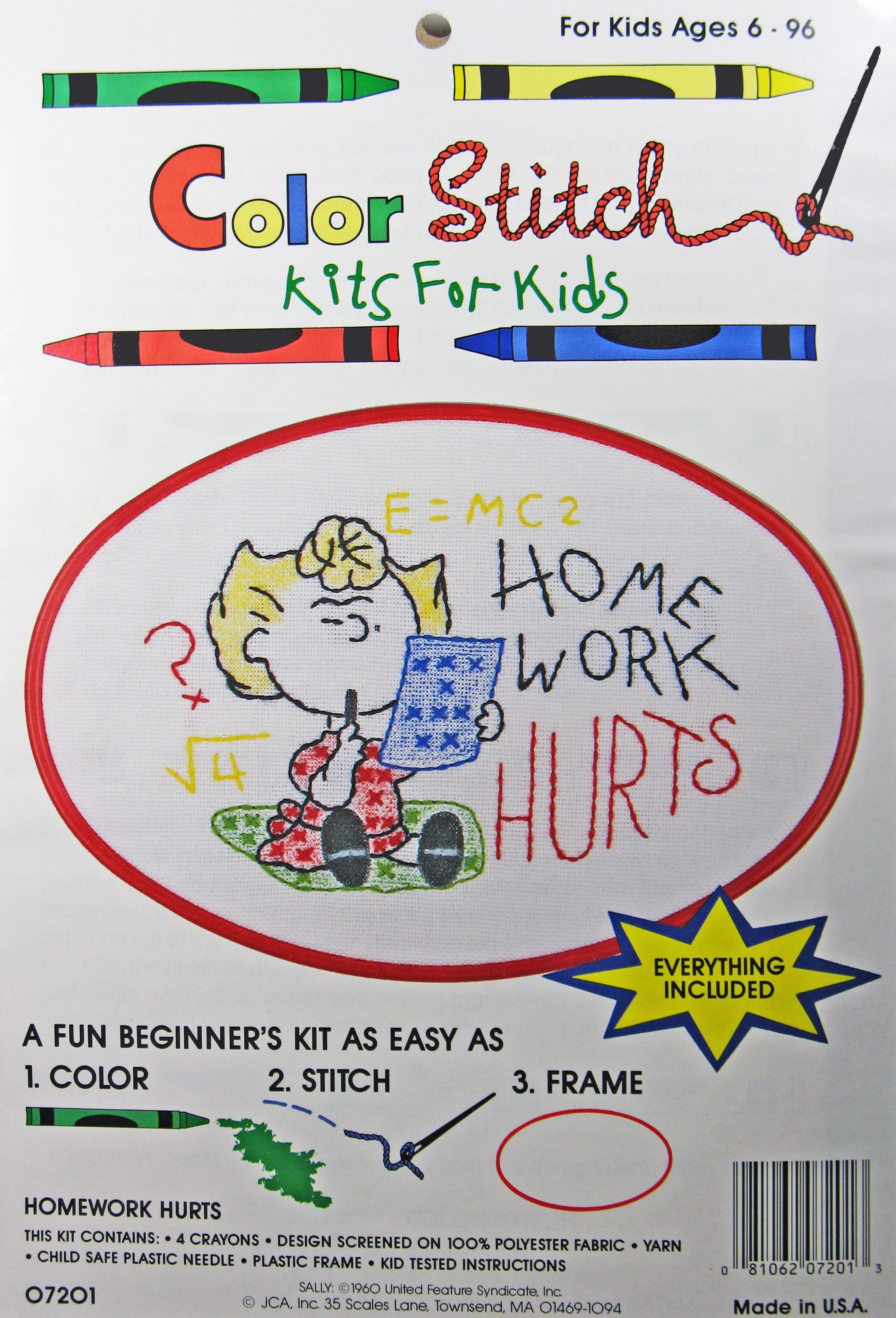 Color Stitch Kit for Kids - Sally (Homework Hurts)