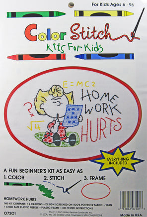Color Stitch Kit For Kids - Sally (Homework Hurts)