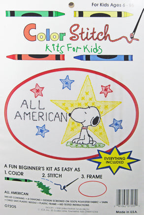 Color Stitch Kit For Kids - Snoopy (All American)