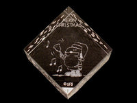 Snoopy Santa Engraved Leaded Crystal Cube - Rare!
