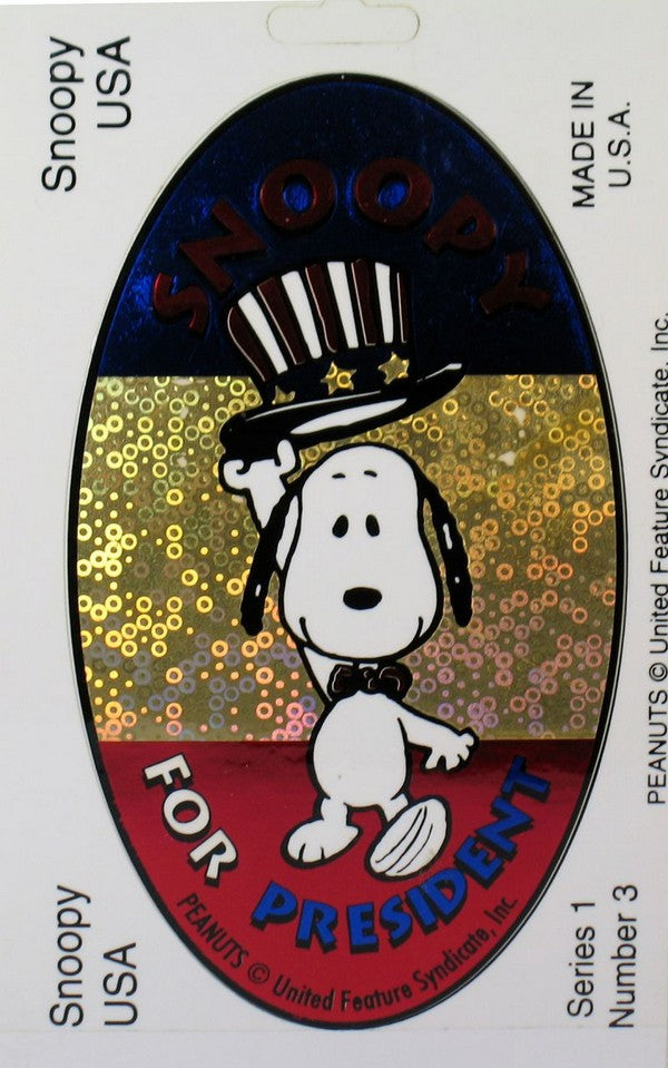 Snoopy For President Series 1 No. 3 Vinyl Sticker | snoopn4pnuts.com