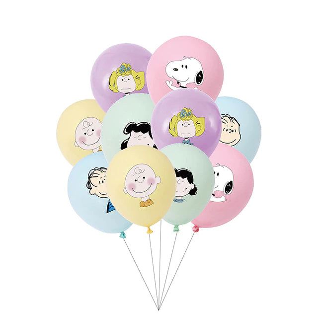 Peanuts 5-Piece Latex Balloon Set - Mixed Characters (Air Fill/NOT Helium)