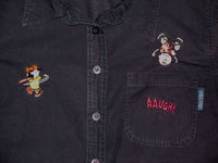 Peanuts Short-Sleeve Button-Down Embroidered Shirt