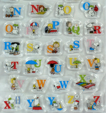 Snoopy Clear - Backed Puffy Alphabet Stickers - Great For Scrapbooking! - snoopn4pnuts.com