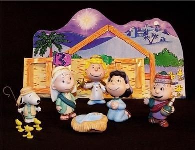 Hallmark Figurine:  Peanuts Gang Nativity - The Holy Family