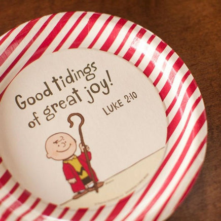 Peanuts Christmas Party Luncheon / Dessert Plates - Good Tidings  On Sale!