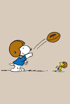 Peanuts Double - Sided Flag - Snoopy and Woodstock Playing Football - snoopn4pnuts.com