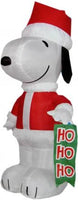 Snoopy Santa Holding Christmas Banner Lighted Inflatable