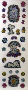 Snoopy And Woodstock With Flowers Puffy Stickers - Great For Scrapbooking!