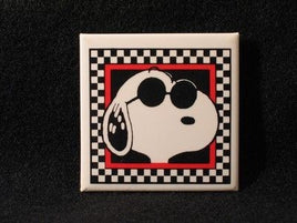 Snoopy Joe Cool Within Checkered Frame Pin