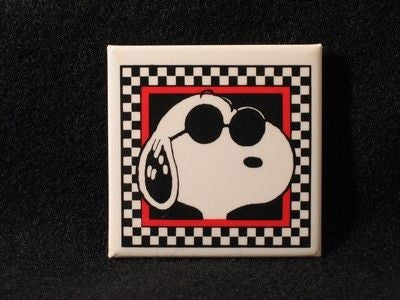 Snoopy Joe Cool Within Checkered Frame Pin