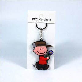Peanuts Thick PVC Key Chain - Charlie Brown's Flower - snoopn4pnuts.com