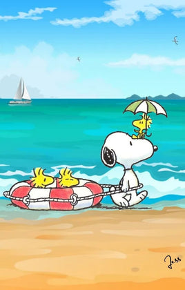 Peanuts Double - Sided Flag - Beach Fun - snoopn4pnuts.com