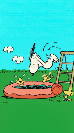 Peanuts Double - Sided Flag - Dive In Snoopy - snoopn4pnuts.com