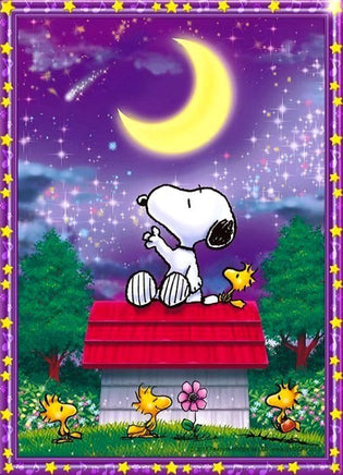 Peanuts Double - Sided Flag - Under the Moon - snoopn4pnuts.com
