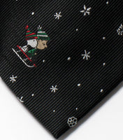 Peanuts Dual - Color Christmas Neck Tie - Linus and Snoopy Sledding - snoopn4pnuts.com