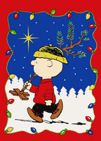 Peanuts Double-Sided Flag - Charlie Brown's Christmas Tree