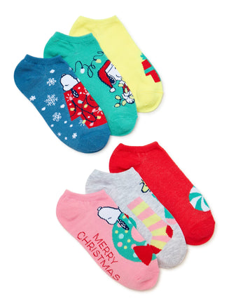 Peanuts No Show Christmas Socks - snoopn4pnuts.com