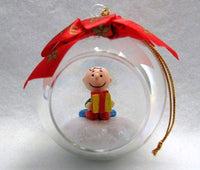 ADLER CHARLIE BROWN IN GLASS BALL CHRISTMAS ORNAMENT