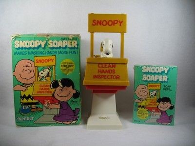 Snoopy Soap Vintage Dispenser And Soap Refill - Snoopy Soaper