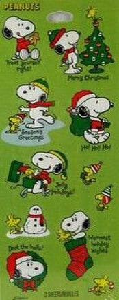 Snoopy And Woodstock Christmas Stickers