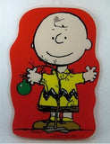 Charlie Brown Plastic Christmas Window Decor With Suction Cup Hanger (Flaw/Repaired)