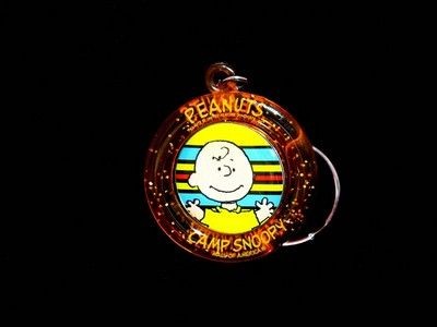 Camp Snoopy Charlie Brown Acrylic And Metal Spinner Key Chain